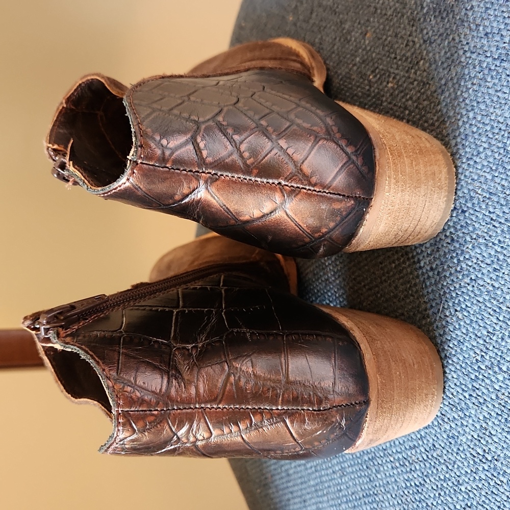 Brown Suede Ankle Boots - Picture 2 of 6